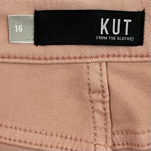 Kut from the Kloth Jeans Womens 16 Pink Hi Rise Connie Raw Hem Skinny Jeans - Picture 2 of 16